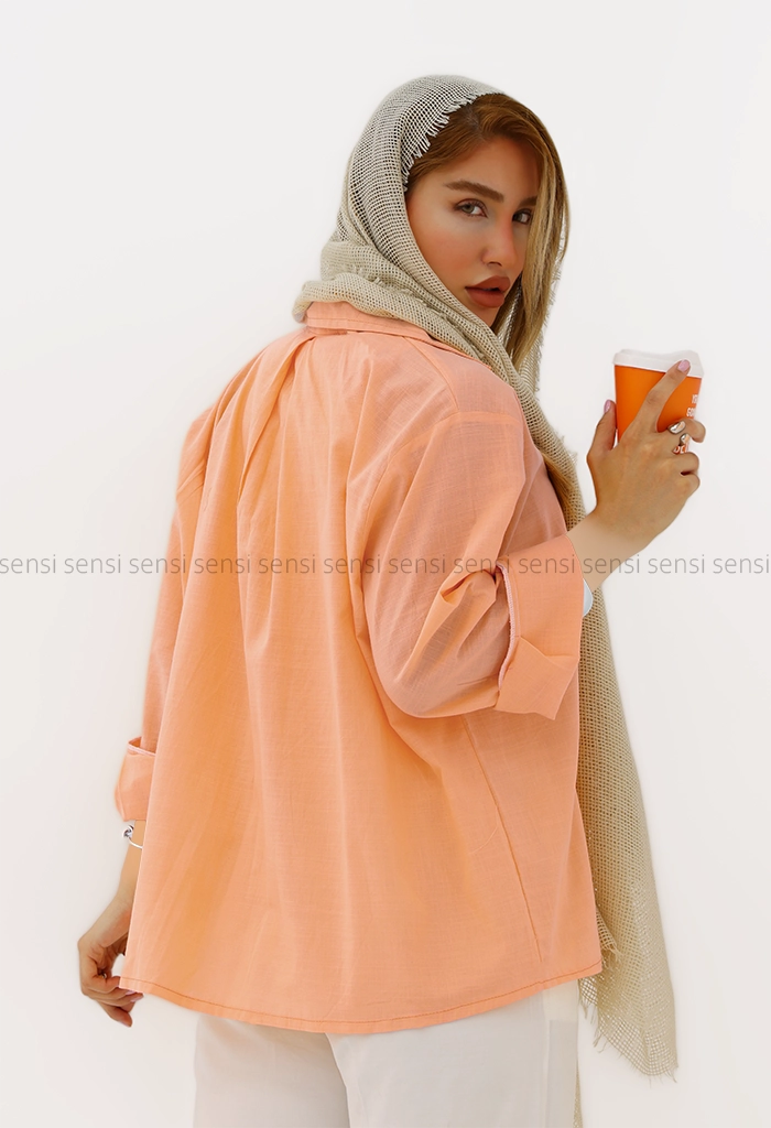 شومیز زنانه لینن تک جیب اسلپ کد1006331